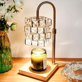 Candle Warmer Lamp with Timer, Crystal Candle Warmer, Adjustable Height Candle Lamp Warmer with 2 Bulbs for Home Decor Dimmable Wax Melt Warmer in Saudi Arabia