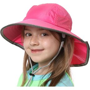 Nozone Eclipse Kid's Sun Hat, Wide Brim Breathable Beach Hat with Adjustable Strap, UPF 50+ Protection