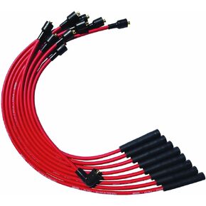 Moroso 52056 Ultra Series Red Spark Plug Wires, Mopar Chrysler Early 273/318/340/360, Straight Plug Ends, Straight Distributor Ends