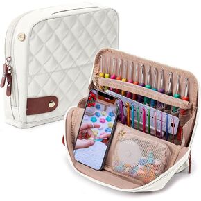 82Pcs Crochet Hook Set with Storage Case - Stand Up Crochet Hook Case with 20 Size Crochet Hooks & needles, Crochet Accessories - Crochet Needles Set for Crochet Lovers, Crochet Kit for Beginners