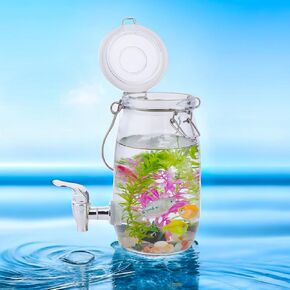 Desktop Round Glass Fish Terrarium, Creative Transparency Goldfish Tank for Betta Fish Goldfish, Nice Home Office Decor