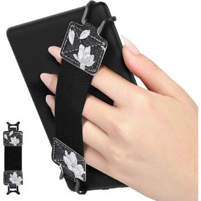 MoKo Security Hand-Strap for 6-8" Kindle eReaders Fire Tablet, Kindle/Kobo/Voyaga/Lenovo/Sony Kindle E-Book Tablet, High-Elasticity Versatile Hand Strap Lightweight Finger Grip Holder, Black