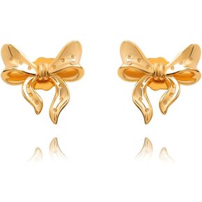 Gold Bow Earrings for Women Pearl Bow Dangle Earrings Silver Bow Stud Earrings Ribbon Earrings Gold Silver Bow Jewelry Earrings Bow Earring Studs