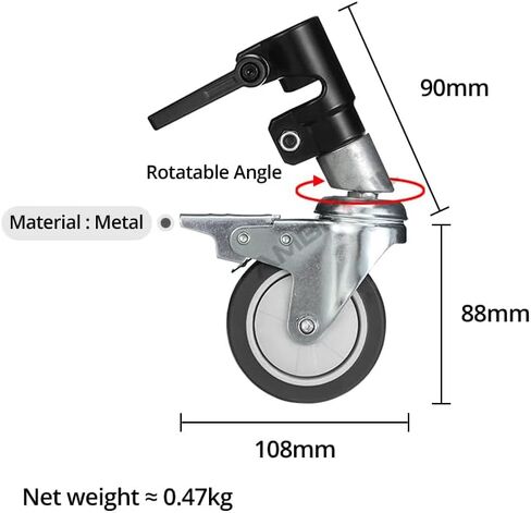 عجلات حامل C احترافية AMBITFUL 3X قطرها 25 مم، عجلات حامل C قطر 75 مم 360 درجة قابلة للتعديل مع وظيفة القفل، عجلات حامل خفيفة لتصوير استوديو الفيديو in Kuwait