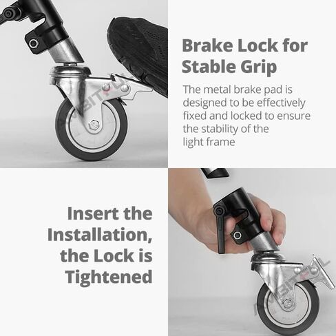 عجلات حامل C احترافية AMBITFUL 3X قطرها 25 مم، عجلات حامل C قطر 75 مم 360 درجة قابلة للتعديل مع وظيفة القفل، عجلات حامل خفيفة لتصوير استوديو الفيديو in Kuwait