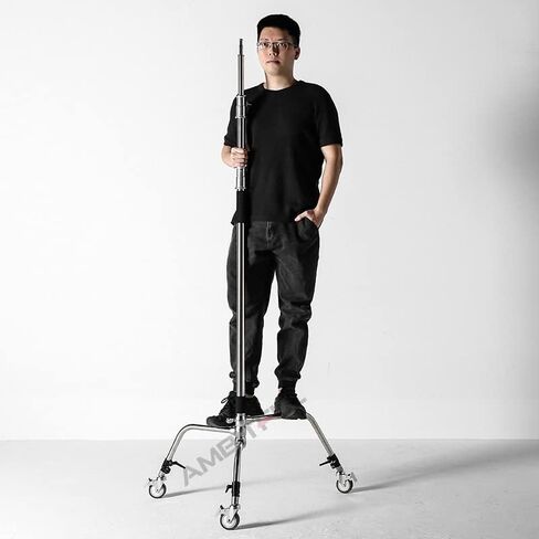 عجلات حامل C احترافية AMBITFUL 3X قطرها 25 مم، عجلات حامل C قطر 75 مم 360 درجة قابلة للتعديل مع وظيفة القفل، عجلات حامل خفيفة لتصوير استوديو الفيديو in Kuwait