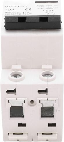 قاطع دائرة مصغر، DZ47X-63 10A 400V AC DC 2P، قاطع دائرة صغير، حامل السكك الحديدية DIN مناسب لنظام شبكة الألواح الشمسية in Saudi Arabia