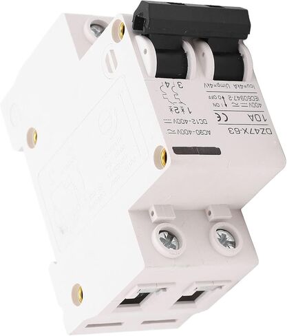 قاطع دائرة مصغر، DZ47X-63 10A 400V AC DC 2P، قاطع دائرة صغير، حامل السكك الحديدية DIN مناسب لنظام شبكة الألواح الشمسية in Saudi Arabia