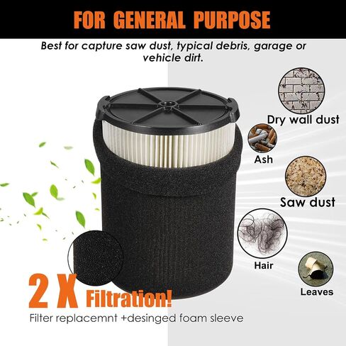 VF7000 Replacement Filter for Rigid Shop Vacuums 5-20 Gallon, Wet Application Filters Fits Ridged Wet Dry Vac, Wet Pick Up Filter for Husky Shop Vacuum Filter 6-9 Gallon- 2 Pack in Saudi Arabia