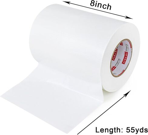 8" White Duct Tape, Industrial Grade 8 inches x 55 Yards (164 ft) Wide Tape Duct, 9 Mil Heavy-Duty, Waterproof, Strong, Flexible, No Residue, for Crafts & Home Improvement in Saudi Arabia