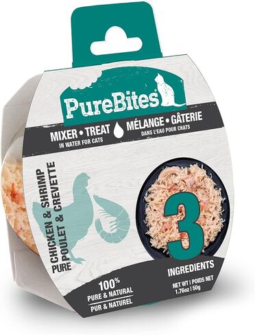 PureBites Mixers - Chicken Breast & Wild Ocean Shrimp in Water for Cats, 1.76oz / 50g in Kuwait