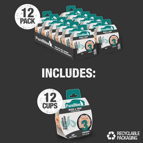 PureBites Mixers - Chicken Breast & Wild Ocean Shrimp in Water for Cats, 1.76oz / 50g in Kuwait