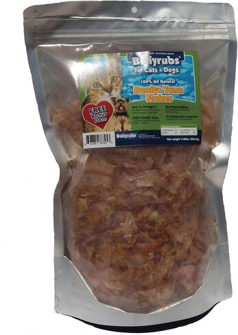 Bonita Tuna Flakes for Cats and Dogs 4.25oz | Premium Dried Tuna Cat Treat | All-Natural Gluten & Grain Free Tuna Flake Treats | Healthy High Protein Pet Training Chews | Made in USA in Saudi Arabia