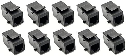 مقبس RiteAV Black RJ11/RJ12 للهاتف Keystone أنثى إلى أنثى (10 عبوات) in Saudi Arabia