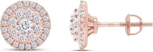 SAVEARTH DIAMONDS Lab Created Moissanite Earrings, 925 Sterling Silver Moissanite Diamond Studs for Women Men,VVS1 Clarity, 18K Gold Plated Small Earrings Studs with Screw Back in Saudi Arabia