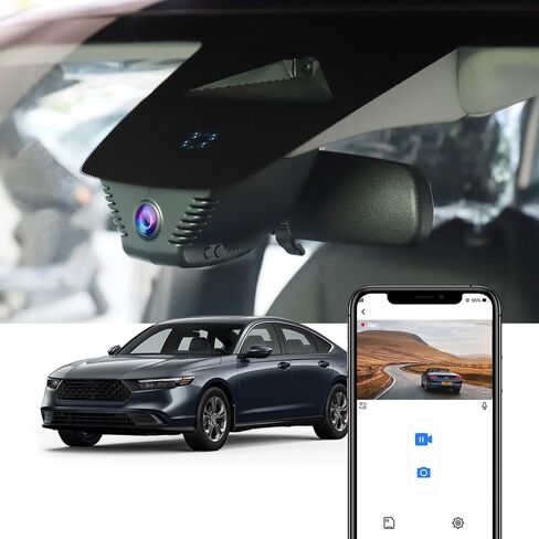 كاميرا قياس Fitcamx 4K مناسبة لهوندا أكورد والهجين 2023 2024 LX Sport EX Touring EX-L (Gen11)، مظهر OEM، فيديو 2160P UHD، واي فاي مدمج وتطبيق، تسجيل حلقة، مستشعر G، التوصيل والتشغيل، بطاقة 64 جيجابايت in Kuwait
