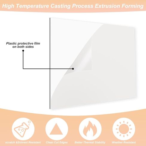 قطعتان من أوراق زجاج شبكي مقاس 8 × 12 بوصة بسُمك 1/8 بوصة (3 مم)، أوراق أكريليك، علامات أكريليك فارغة مصبوبة شفافة لإطارات الصور واللافتات والحرف اليدوية والرسم ومشاريع العرض التي تصنعها بنفسك in Kuwait
