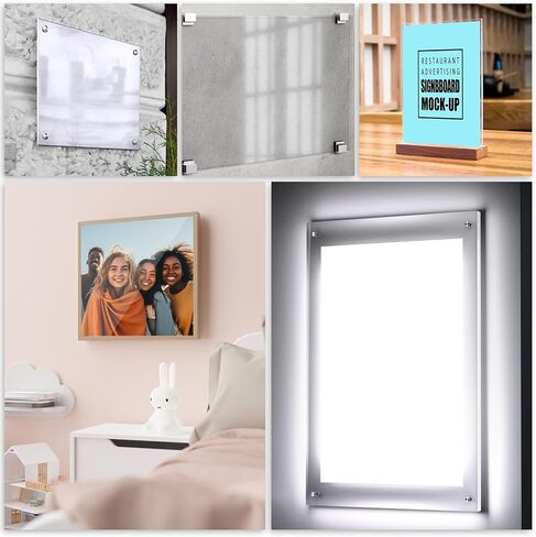 قطعتان من أوراق زجاج شبكي مقاس 8 × 12 بوصة بسُمك 1/8 بوصة (3 مم)، أوراق أكريليك، علامات أكريليك فارغة مصبوبة شفافة لإطارات الصور واللافتات والحرف اليدوية والرسم ومشاريع العرض التي تصنعها بنفسك in Kuwait