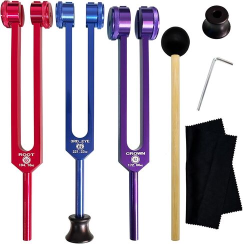 مجموعة شوك ضبط 7 شقرا + 1 شاكرا مرجحة للأغراض الروحية لشفاء الصوت، وإصلاح الحمض النووي، وشفاء الصوت، وعلاج الجسم، سبائك الألومنيوم الملونة (126.22 هرتز، 136.1 هرتز، 141.27 هرتز، 172.06 هرتز، 194.18 هرتز، 210.42 هرتز، 221.23 هرتز) in Kuwait