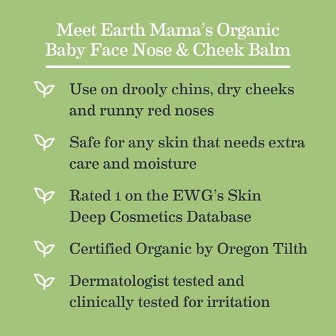 Earth Mama Organic Baby Face Nose & Cheek Balm | Moisturizer with Calendula Oil for Dry Skin Care, Natural Petroleum Jelly Alternative (2-Fluid Ounce, 2-Pack) in Saudi Arabia