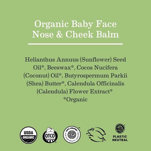 Earth Mama Organic Baby Face Nose & Cheek Balm | Moisturizer with Calendula Oil for Dry Skin Care, Natural Petroleum Jelly Alternative (2-Fluid Ounce, 2-Pack) in Saudi Arabia