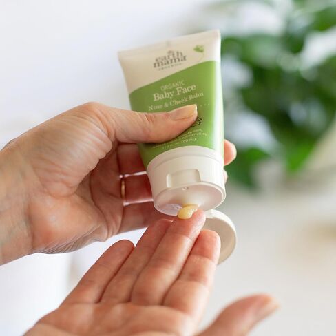 Earth Mama Organic Baby Face Nose & Cheek Balm | Moisturizer with Calendula Oil for Dry Skin Care, Natural Petroleum Jelly Alternative (2-Fluid Ounce, 2-Pack) in Saudi Arabia