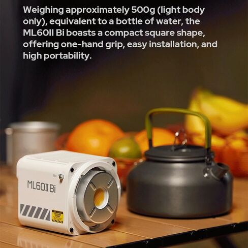 Godox ML60IIBi COB LED Video Light, Bi Color 2800K-6500K 70W Continuous Lighting, 22500Lux @1m, CRI 96+ TLCI 97+, App Control for Studio Live Streaming Video Shooting in Saudi Arabia