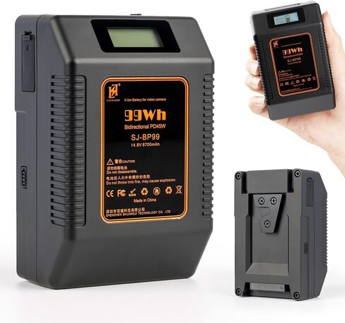 VILTROX V Mount Battery, 99Wh 14.8V Mini V-Lock Battery with D-TAP Type-A Type-C OLED Screen for Broadcast Video Camcorder, Camera, Monitor, Filmmaker in Saudi Arabia