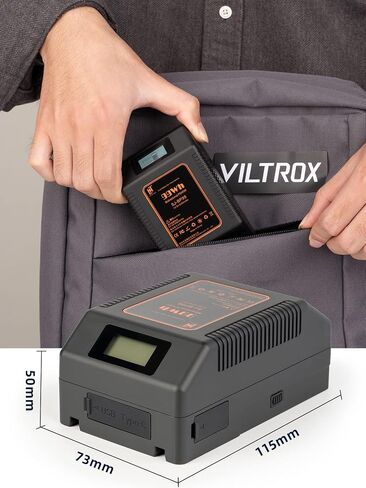 VILTROX V Mount Battery, 99Wh 14.8V Mini V-Lock Battery with D-TAP Type-A Type-C OLED Screen for Broadcast Video Camcorder, Camera, Monitor, Filmmaker in Saudi Arabia