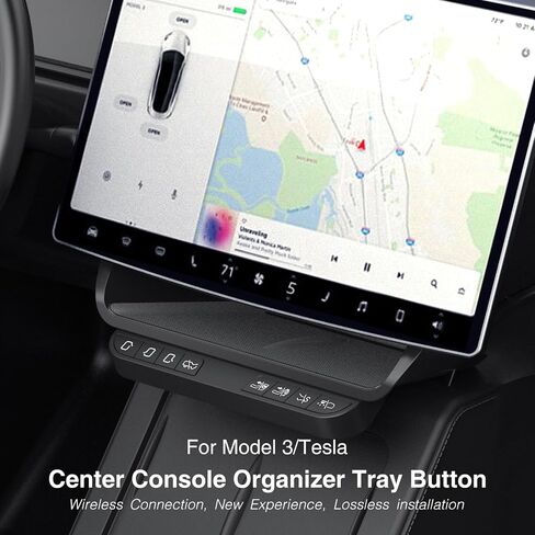 Onlysay Under Screen Storage with Physcial Buttons Center Console Organizer Tray for Tesla Model 3 2020-2023 & Model Y 2019-2024 in Saudi Arabia