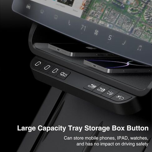 Onlysay Under Screen Storage with Physcial Buttons Center Console Organizer Tray for Tesla Model 3 2020-2023 & Model Y 2019-2024 in Saudi Arabia