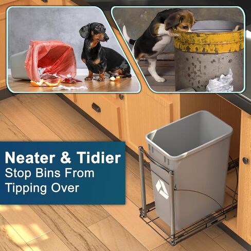 Pull Out Trash Can Under Cabinet, Under Sink Trash Can for 7-13 Gallon Trash Can, Adjustable Garbage Can Pull Slide Out for Kitchen Cabinet (Trash Can Not Included) in Saudi Arabia