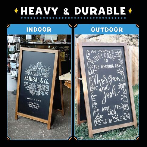 Industrial Chalk Boards with Frame by VersaChalk (42" x 24" Industrial, Porcelain, Double Sided) A Frame Chalkboard Sign for Business, Bistro Bar, Sandwich Menu, Sidewalk, Signage Classroom, Wedding in Saudi Arabia
