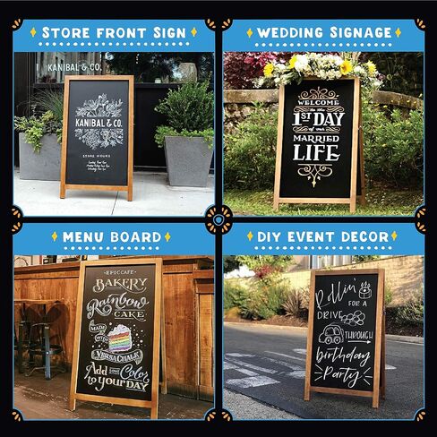 Industrial Chalk Boards with Frame by VersaChalk (42" x 24" Industrial, Porcelain, Double Sided) A Frame Chalkboard Sign for Business, Bistro Bar, Sandwich Menu, Sidewalk, Signage Classroom, Wedding in Saudi Arabia