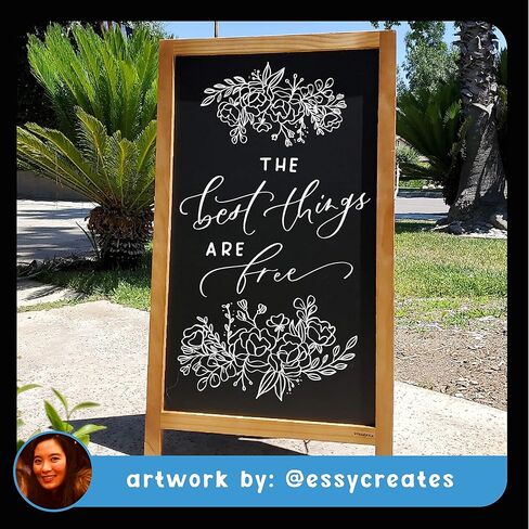 Industrial Chalk Boards with Frame by VersaChalk (42" x 24" Industrial, Porcelain, Double Sided) A Frame Chalkboard Sign for Business, Bistro Bar, Sandwich Menu, Sidewalk, Signage Classroom, Wedding in Saudi Arabia