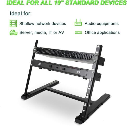 حامل حامل NiuNyuNeu 8U لأجهزة الصوت والشبكات رف بإطار مفتوح، رفوف قائمة بذاتها لمعدات تسجيل الموسيقى AV الصوتية لخادم تكنولوجيا المعلومات in Kuwait