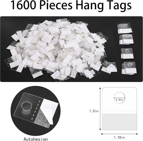 Gushu 1600 جهاز كمبيوتر شخصى علامات التبويب شنق ثقب دائري شنق العلامات 1.5 × 1.18 بوصة تعزيز ذاتية اللصق الثقيلة عرض العلامات لتعليق يعرض البيع بالتجزئة in Kuwait