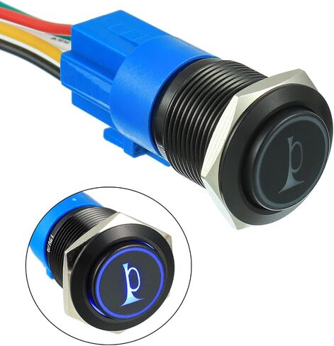 EPLZON 16MM 12V Car Horn Momentary Button Red LED Lighted Momentary Metal Speaker Air Horn Toggle Switch with Socket Plug Wire（Pack of 1 pcs Red） in Saudi Arabia