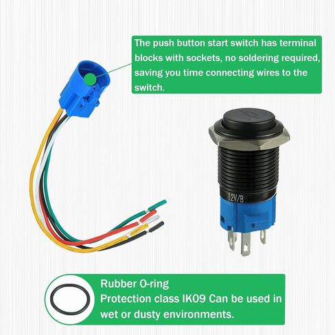 EPLZON 16MM 12V Car Horn Momentary Button Red LED Lighted Momentary Metal Speaker Air Horn Toggle Switch with Socket Plug Wire（Pack of 1 pcs Red） in Saudi Arabia