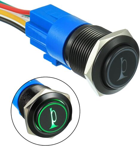 EPLZON 16MM 12V Car Horn Momentary Button Red LED Lighted Momentary Metal Speaker Air Horn Toggle Switch with Socket Plug Wire（Pack of 1 pcs Red） in Saudi Arabia