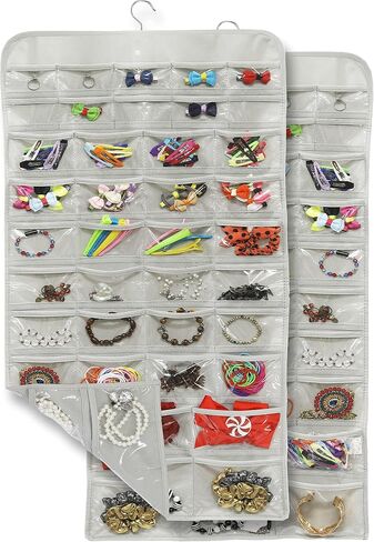 Simple Houseware Hanging Jewelry Organizer 80 Pocket, Grey in Kuwait