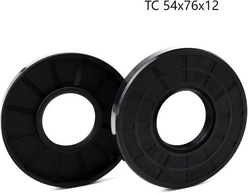 XiKe 2PCS Oil Seal, Lip Seals, TC 54mm x 76mm x 12mm, Nitrile Rubber Double Lip Spring-Loaded Oil Shaft Seal, Designed for Bearing Shaft, Black in Saudi Arabia