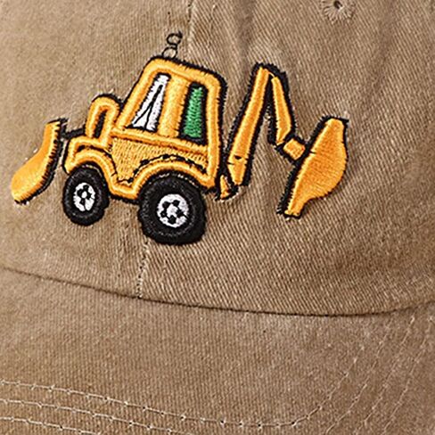 Embroidered Excavator Baseball Cap Adjustable Cotton Washed Vintage Truck Hat Summer Sun hat for boy Girls in Saudi Arabia