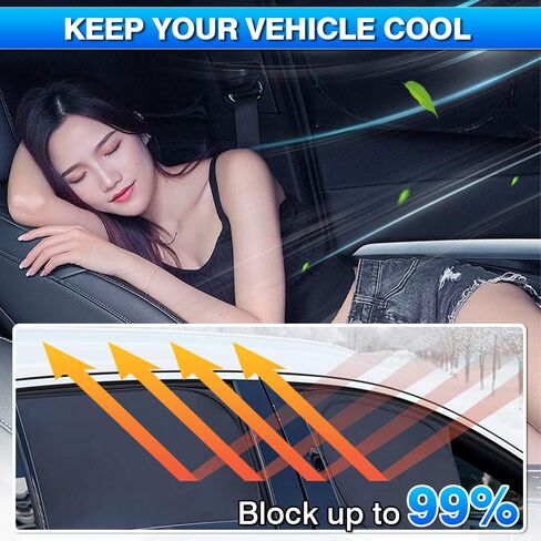 T TGBROS Privacy Sunshade Custom Fit for 2021-2023 2024 Jeep Grand Cherokee L Accessories الجانب النافذة الخلفية مجموعة كاملة من ظلال الشمس للسيارة كتل الأشعة فوق البنفسجية تحافظ على برودة سيارتك وقابلة للطي 7 قطع in Saudi Arabia