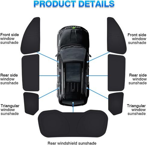 T TGBROS Privacy Sunshade Custom Fit for 2021-2023 2024 Jeep Grand Cherokee L Accessories الجانب النافذة الخلفية مجموعة كاملة من ظلال الشمس للسيارة كتل الأشعة فوق البنفسجية تحافظ على برودة سيارتك وقابلة للطي 7 قطع in Saudi Arabia