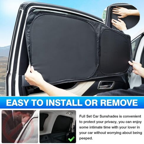 T TGBROS Privacy Sunshade Custom Fit for 2021-2023 2024 Jeep Grand Cherokee L Accessories الجانب النافذة الخلفية مجموعة كاملة من ظلال الشمس للسيارة كتل الأشعة فوق البنفسجية تحافظ على برودة سيارتك وقابلة للطي 7 قطع in Saudi Arabia