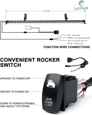 شريط إضاءة مطاردة LED مقاس 36 بوصة، مع أضواء تشغيل إشارة الانعطاف العكسي للفرامل، شريط إضاءة وامض خلفي للطرق الوعرة UTV Polaris RZR XP Yamaha Can-Am Maverick X3 Arctic Cat 4x4 شاحنات - RYWWYR in Kuwait