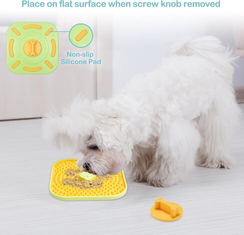 Avont Lick Mat for Dogs Cats, Cat Dog Crate Lick Mat Slow Feeder for Wet Food, Peanut Butter Lick Pad, Soothing Calming Licking Square Mat for Kennel Crate Training Grooming -Green in Saudi Arabia