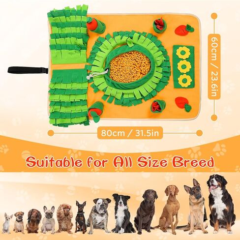 YAOGEG Snuffle Mat for Dogs, Interactive Slow Feeding Snuffle Mat, Enrichment Food Puzzles Toys for Pet Mental Stimulation Snuffle Toys for Dog in Kuwait