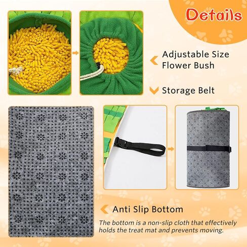 YAOGEG Snuffle Mat for Dogs, Interactive Slow Feeding Snuffle Mat, Enrichment Food Puzzles Toys for Pet Mental Stimulation Snuffle Toys for Dog in Kuwait
